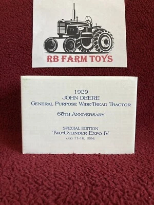 John Deere 1929 General Purpose Tractor 1994 Two Cylinder Expo IV Vintage ERTL - Image 1 of 4