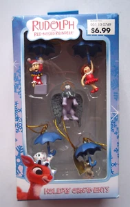 PINK SPOTTED ELEPHANT; Umbrella +4 RUDOLPH Misfit 5 Mini Ornaments CLASSIC MEDIA - Picture 1 of 19