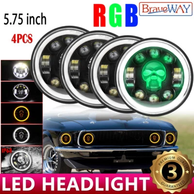Faros LED negros de haz alto bajo para Ford Thunderbird Torino 4 piezas 5,75" 5-3/4" Foto 1 de 4