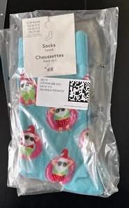 Santa Claus Swimming Christmas Mens CREW SOCKS Size 10-11.5 H&M - Picture 1 of 2