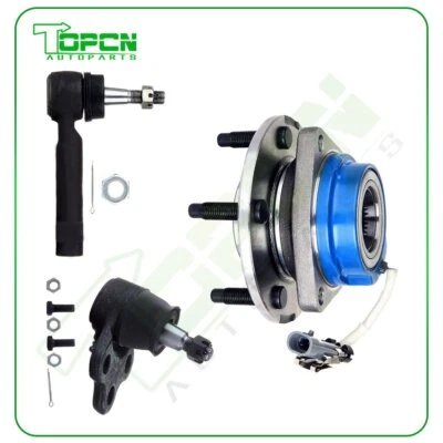 3x Front Tie Rod End+Lower Ball Joint + Wheel Hub Bearing FWD w/ ABS Fits Chevy Foto 1 de 4