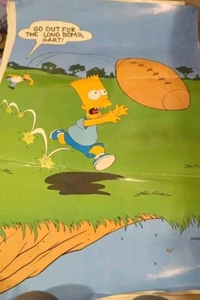 Vintage 1990 The Simpson Football Bart Poster 32 x 21 Zoll - Bild 1 von 1