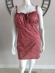 Shein Curve Ditsy Floral Bodycon Rüschenbesatz Kleid Rose Rot Junior Plus Größe 4XL - Bild 1 von 7