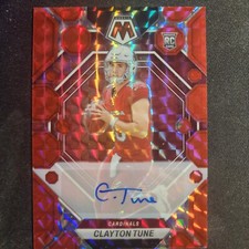 2023 Panini Mosaic Red Prizm Rookie Auto /199 Color Match Clayton Tune RC