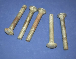 5 Steel Galvanized Grade 2 Carriage Bolts  1/2"-13  x 4" New Old Stock - Picture 1 of 2