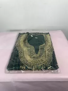 Nuevo caftán largo bordado soutache verde dorado estilo Oriente Medio para hombre - Imagen 1 de 4
