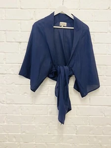 Kaja Clothing Beach Cover Kaftan Jacket Navy Blue Cotton Size S - Picture 1 of 7