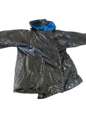 Chaqueta De Colección Kenn Sporn Para Wippette Mujer Mediana Negra Años 80 Retro Vinilo Cocodrilo Capucha Foto 1 de 4