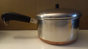 1801 Revere Ware 1 1/2 QT Kupferboden Soßenpfanne Griff Topf und Deckel Clinton IL - Bild 1 von 6