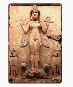 Sumerian Babylon Queen Ancient Anunnaki Deity Metal Sign - Picture 1 of 1