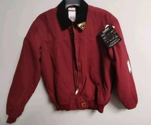 NWT Carhartt Large Tall Sandstone Santa Fe J14 DKR Jacket Coat Mens Dark Red - Picture 1 of 10
