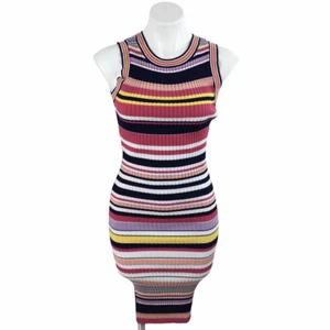 Ella Moss Simone Sleeveless Ribbed Multicolor Dress Womens NWT Size Small - Picture 1 of 11