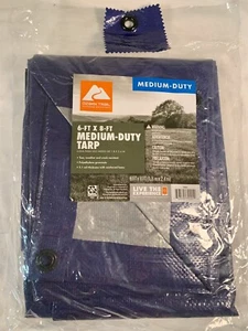 Lona de servicio mediano OZARK TRAIL ~ 6 FT X 8 FT AZUL 5,1 mil de espesor (1,8 m X 2,4 m) - Imagen 1 de 3