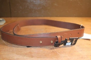 Neiman Marcus Brown Leather Womens Adjustable Belt No Buckle Size Medium - Picture 1 of 3