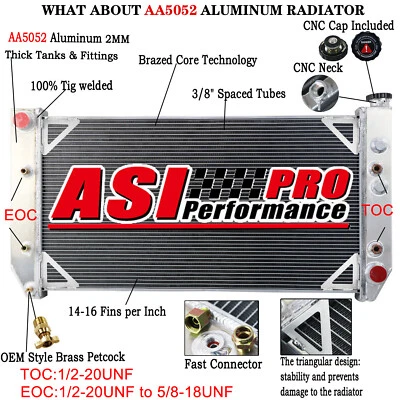 FOR 82-91 CHEVY/GMC R&V PICKUP 1500/2500 3500 SUBURBAN 6.2 DIESEL 3ROWS RADIATOR - Image 1 of 4