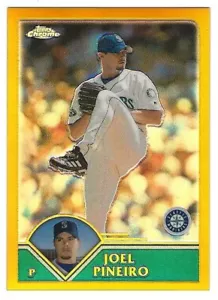 2003 Topps Chrome Gold Refractor #250 Joel Pineiro Seattle Mariners ###/449 BV $6 - Bild 1 von 1