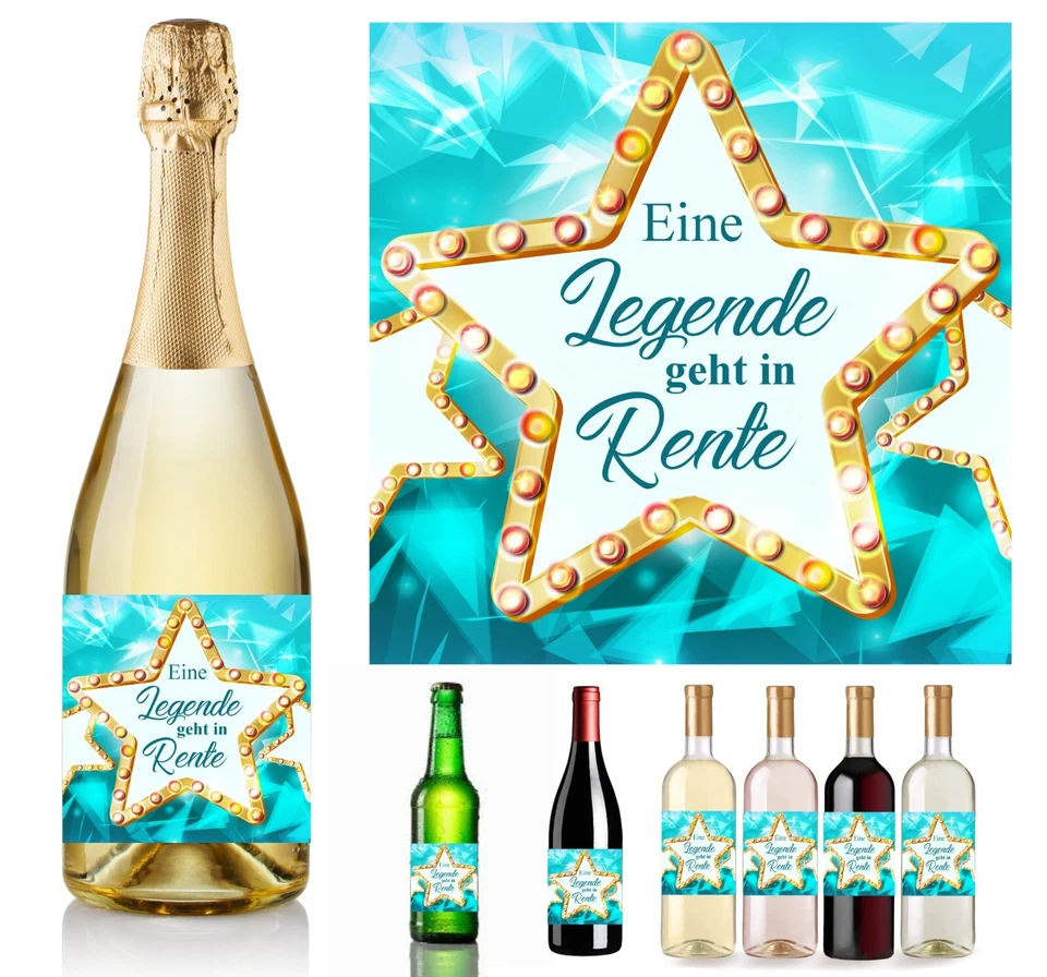 1 Aufkleber Flaschenetikett Rente Ruhestand Geschenk Abschied Kollegen Funny - Bild 1 von 1