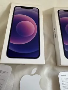 Lotto 2 scatole Apple iPhone 12 viola solo scatola vuota + spille scheda SIM - Foto 1 di 9