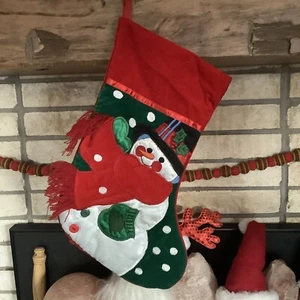 1 L’art de Chine Satin Weihnachtsstrumpf Schneemann lang Fransen Schal Samt - Bild 1 von 1