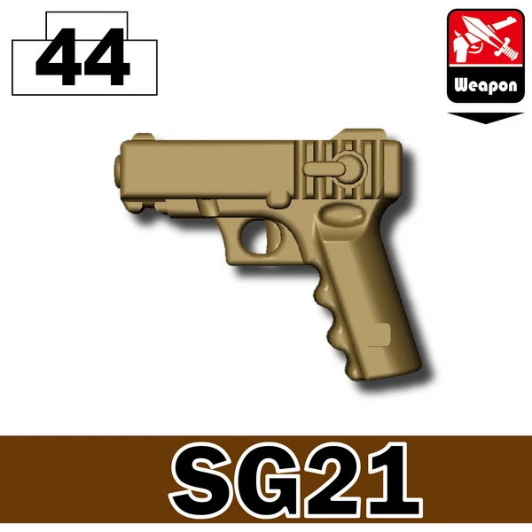 Dark Tan SG21 toy .45 Pistol compatible  brick minifigures Army Police - Image 1 of 1