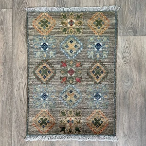 65 x 44cm Vintage Handmade Afghan Carpet Door Bath Mat Small Oriental Wool Rug - Picture 1 of 18