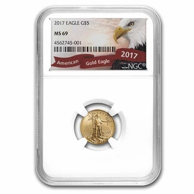 2017 1/10 oz American Gold Eagle MS-69 NGC - Image 1 of 3