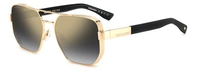 Occhiali da Sole Dsquared2 D2 0083/S GOLD BLACK/GREY GOLD MIRROR 58/17/140 uomo - Immagine 1 di 4
