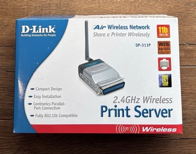 D-Link (DP-311P)Air Wireless Print Server (11 Mbps) 2.4 GHz Wireless NewOpen Box - Image 1 of 4