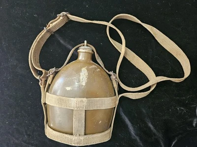 WW2 Ejército Imperial Japonés IJA Tipo 99 Modelo A Cantimplora de Aluminio y Portador de Lona Foto 1 de 4