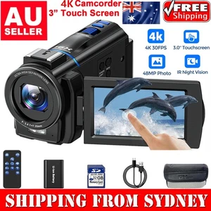 3.0" 270° Touch Screen 4K 30fps 48MP Video Camera Camcorder with IR Night Vision - Picture 1 of 10