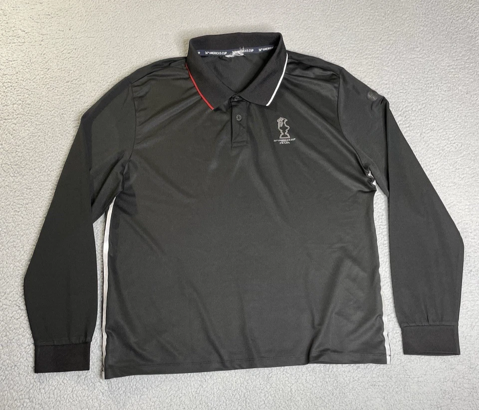 Prada X North Sails 36th America's Cup Polo Shirt Mens XL Black Long Sleeve - Image 1 of 4
