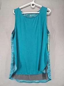 Camiseta sin mangas para mujer Tangerine fluida en capas, azul pagoda, aberturas laterales, XXL, NUEVA CON ETIQUETAS - Imagen 1 de 6