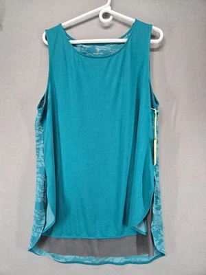 Camiseta sin mangas para mujer Tangerine fluida en capas, azul pagoda, aberturas laterales, XXL, NUEVA CON ETIQUETAS Foto 1 de 4