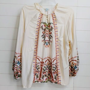 Sundance Botanica bestickte Bluse mit Ballonärmeln Gr. XL Bauern Boho Hippie - Bild 1 von 9