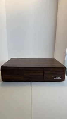 Vintage TEAC Woodgrain Cassette Tape Storage Cabinet Japan - Image 1 of 4