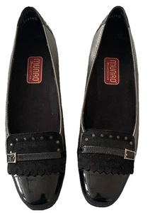 MUNRO American Patent Cap Toe Kiltie schwarz silber Block 1" Heels/Flats 7N - Bild 1 von 9