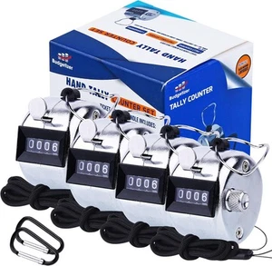 Hand Pitch Tally Counter Clicker –2/6 Pack Handheld People Lap 4 PACK, Metal - Picture 1 of 8