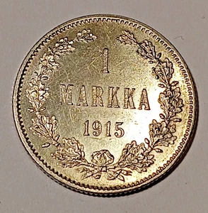 Finland *  1  Markkaa * 1915 *Silver *Empire-Nicholas II *almost-UNC * - Bild 1 von 2
