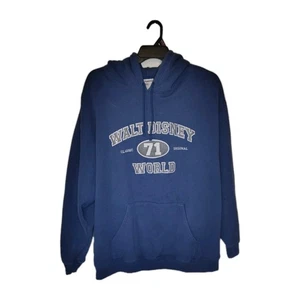 Felpa con cappuccio pullover Walt Disney Wold 71 classica blu navy uomo taglia 2XL - Foto 1 di 4