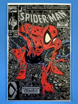Spider-man #1 Marvel (1990) Todd McFarlane Silver Black Variant High Grade NM+🔥 - Image 1 of 4