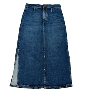 Calvin Klein Jeans Damen Denim Maxi Rock Blau 2/26 Raw Hem Seitenschlitz Y2k - Bild 1 von 5
