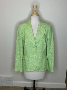 Escada Women's Green Tweed Blazer Size 40 8-10 - Picture 1 of 9