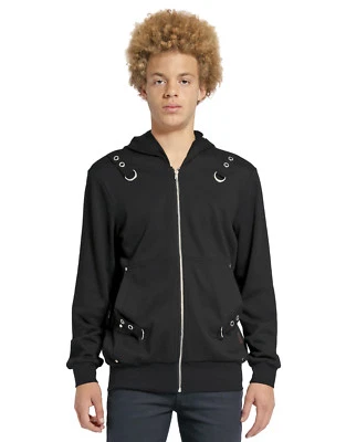 TRIPP NYC BLACK METAL GOTHIC PUNK STAGE D-RING  HOODIE BLAZER JACKET FT7552M - Image 1 of 4