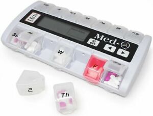 MED-Q Digital Pill Box Organizer, 2 Beep Reminder, LED Alert FAST FREE SHIPPING