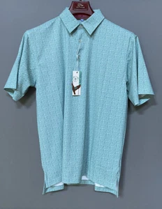 Camisa polo estampada Genteal Brrr para hombre talla mediana M verde golf Gen verde azulado - Imagen 1 de 8
