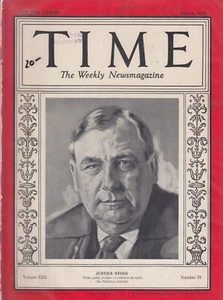 1929 Time magazine--May 6 1929 Justic Stone - Foto 1 di 1