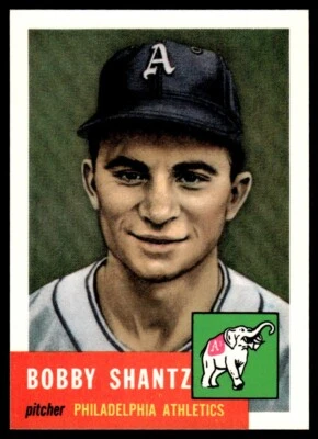 1953 Topps Archives filler Bobby Shantz Philadelphia Athletics #225 - Image 1 of 2