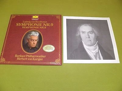 Beethoven - Symphonie Nr. 9 & Nr. 8 / Karajan / Germany DGG STEREO 2xLP BOX NM - Image 1 of 4