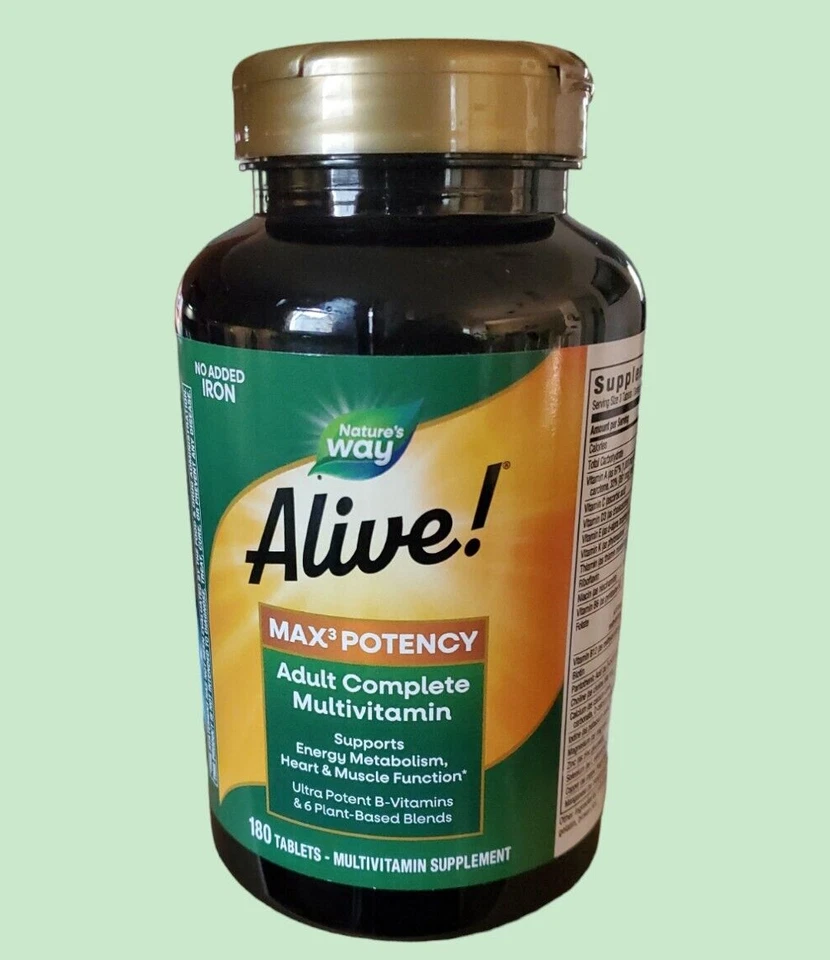 180 tabs Nature's Way ALIVE Multi-Vitamínico MAX 3 Diario SIN PLANCHA Añadido 06/2026 Foto 1 de 1