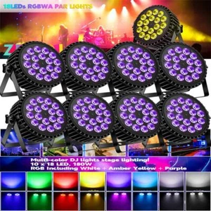 8X 200W PAR 18 LED Wash RGBW Lichteffekt DMX Party Disco Bühnenlicht DJ Show - Zdjęcie 1 z 31
